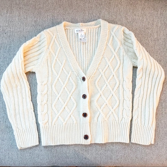 NWOT White Fawn Cream Cardigan Size M - Picture 3 of 5